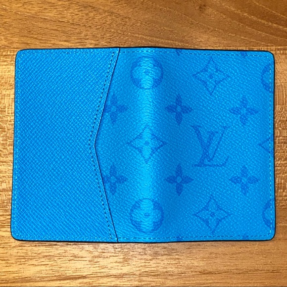 SOLD Louis Vuitton Taigarama Eclipse Lagoon blue Pocket organizer / wallet - Picture 3 of 8
